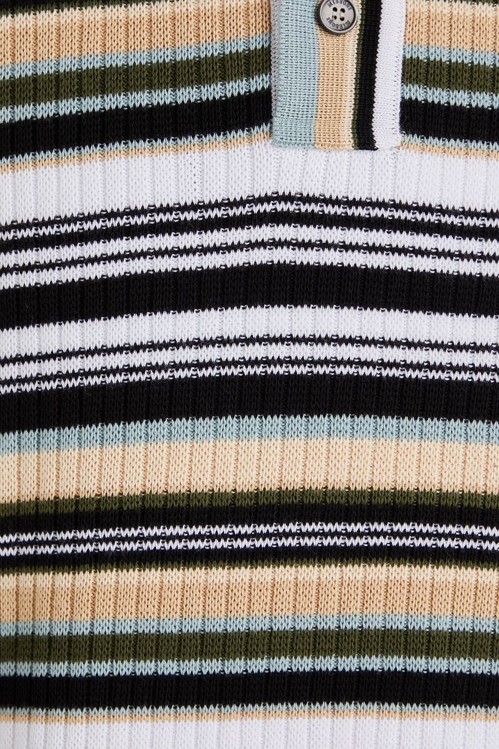 MISSONI Striped ribbed cotton polo shirt