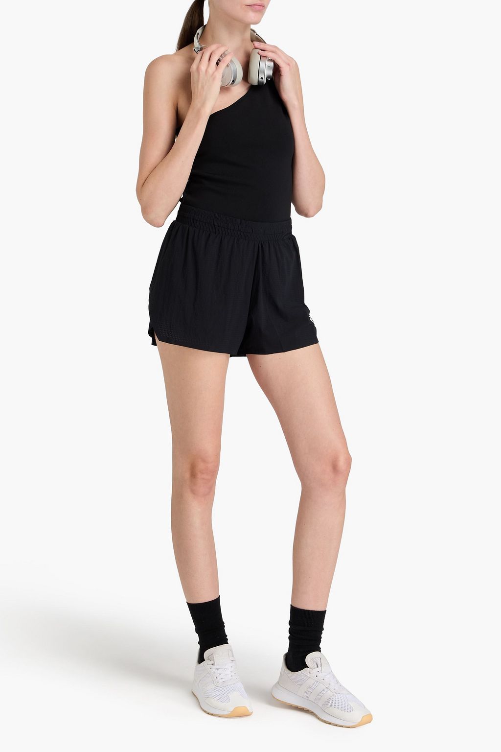Y-3 شورت من نسيج مطاط مزين بطبعات