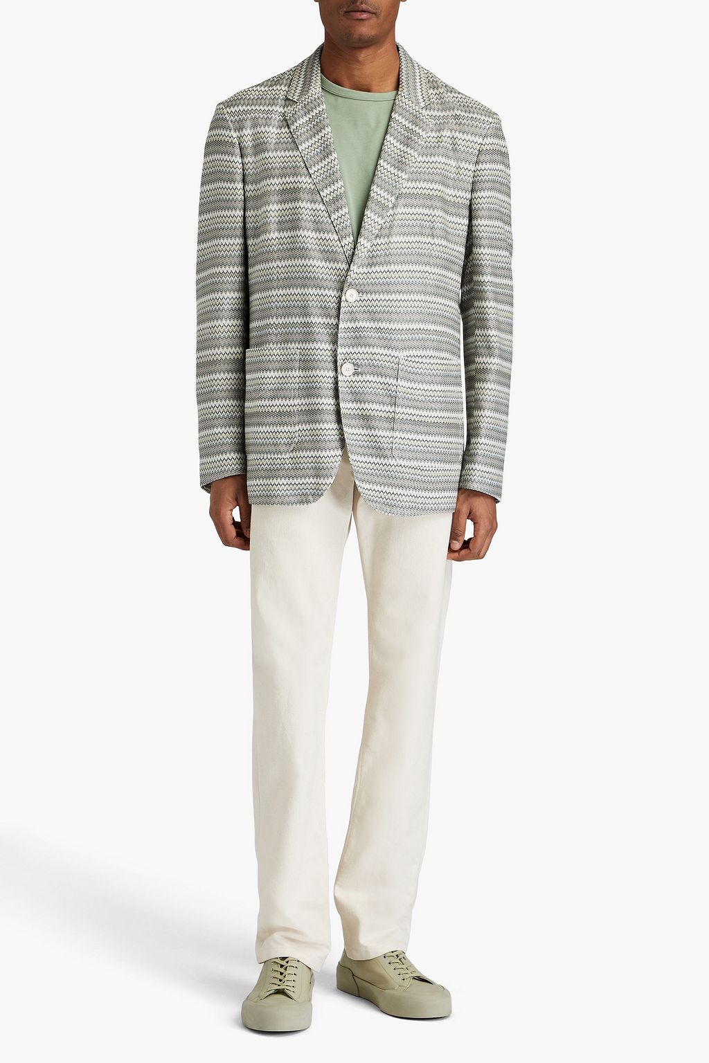 MISSONI بليزر من نسيج محبوك بنمط كروشيه