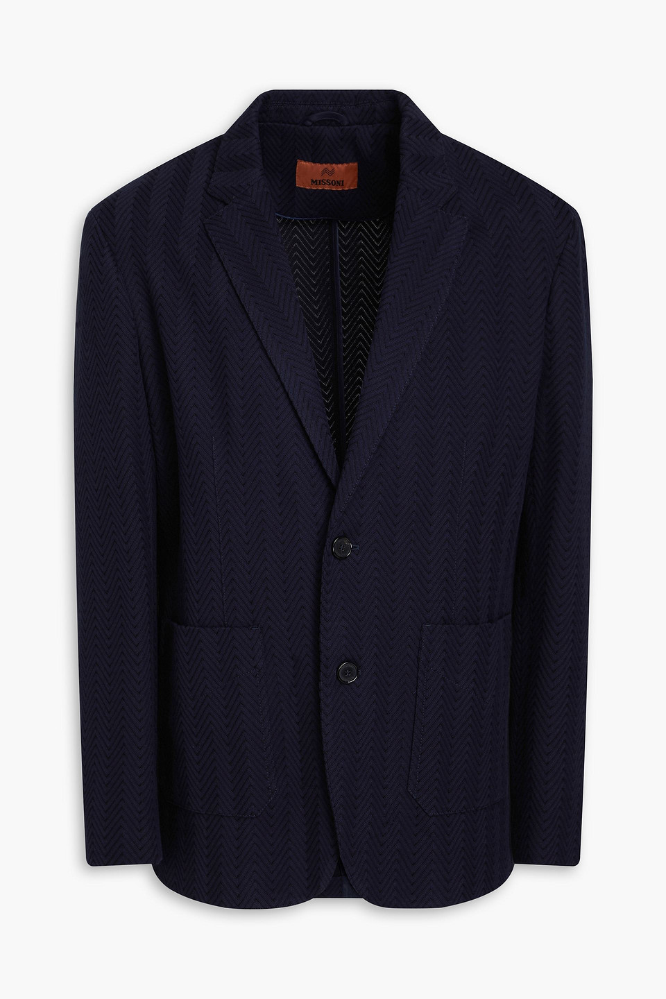 Missoni Cotton-blend Blazer In Navy