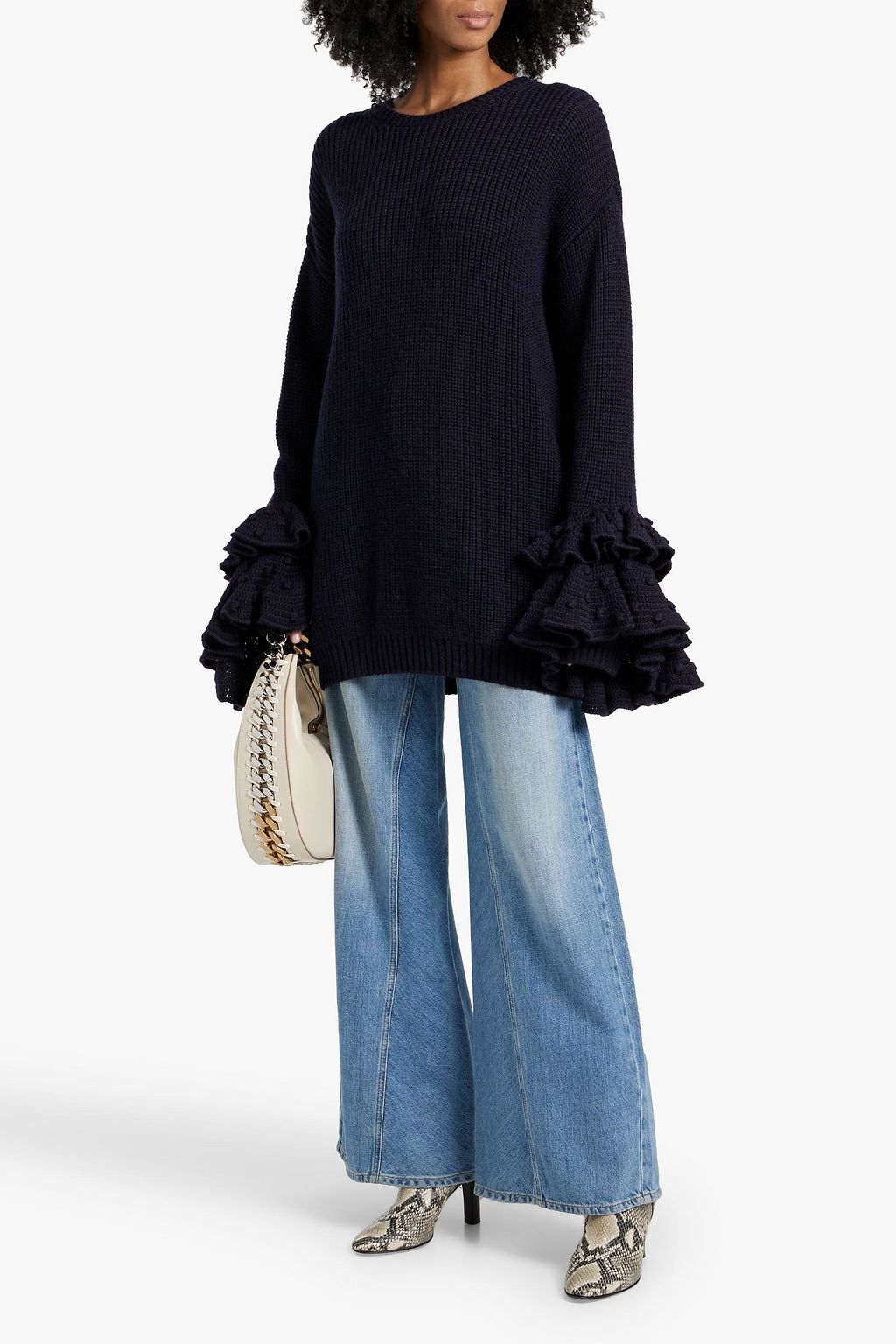 VALENTINO GARAVANI Ruffled wool mini dress