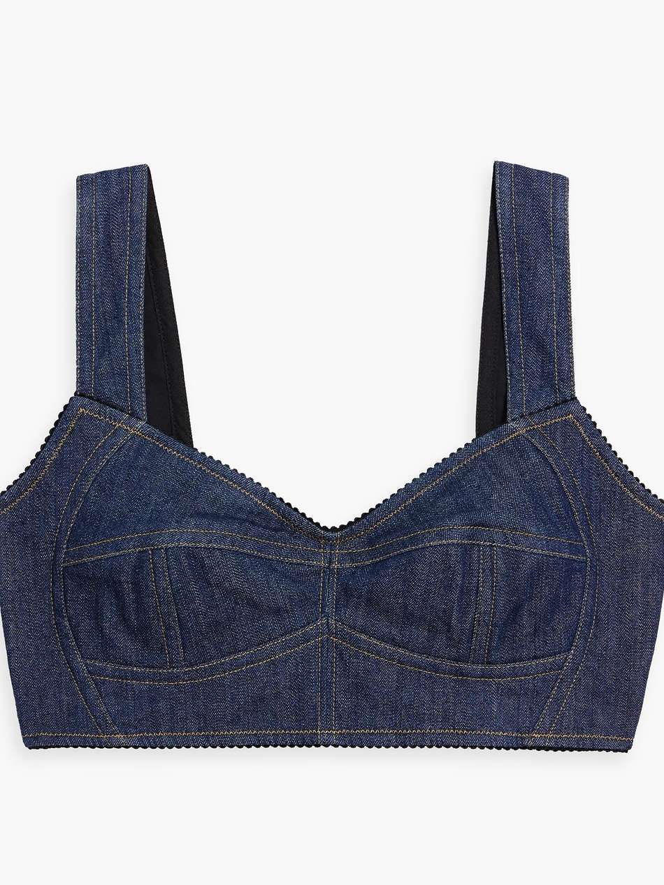 denim bra top