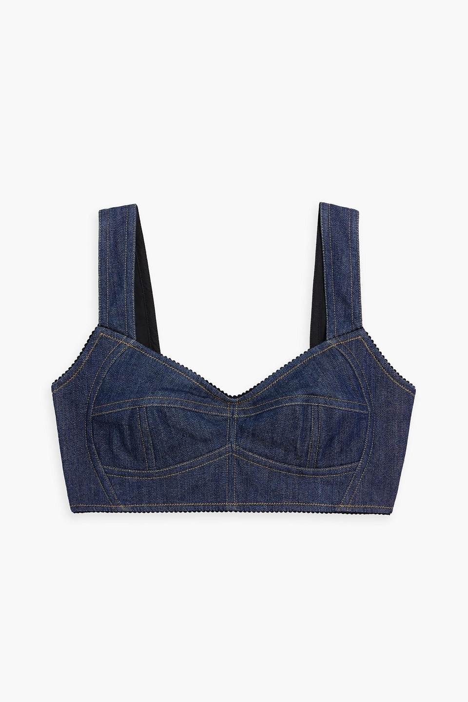 Dolce & Gabbana Denim Bra Top In Mid Denim