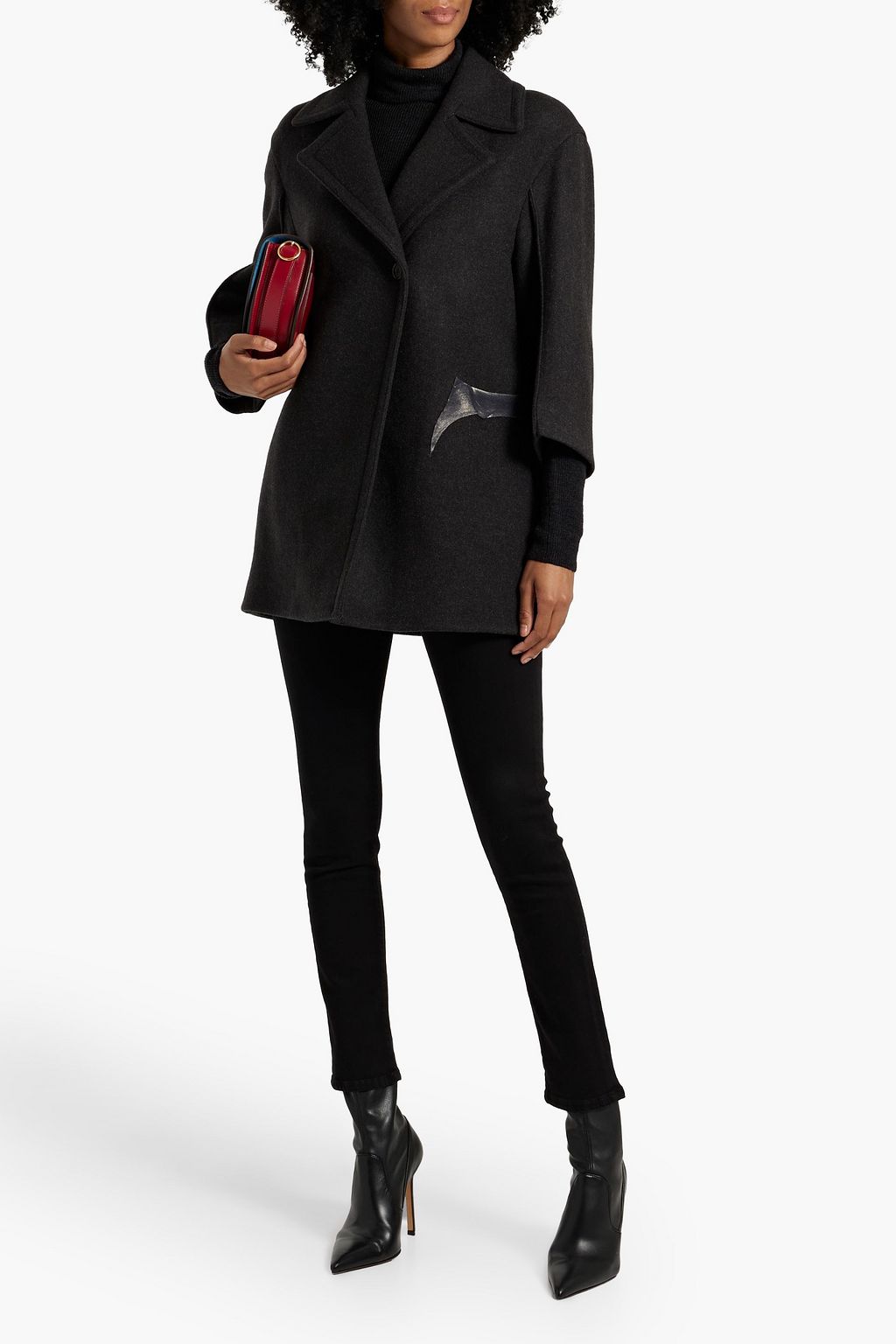 VALENTINO GARAVANI Appliquéd wool-felt coat