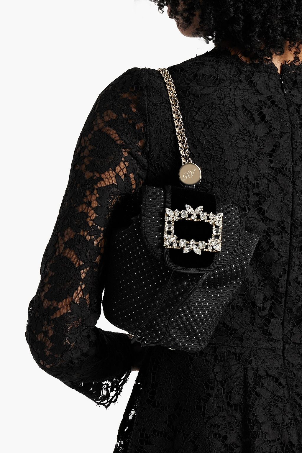ROGER VIVIER RV Broche embellished jacquard backpack