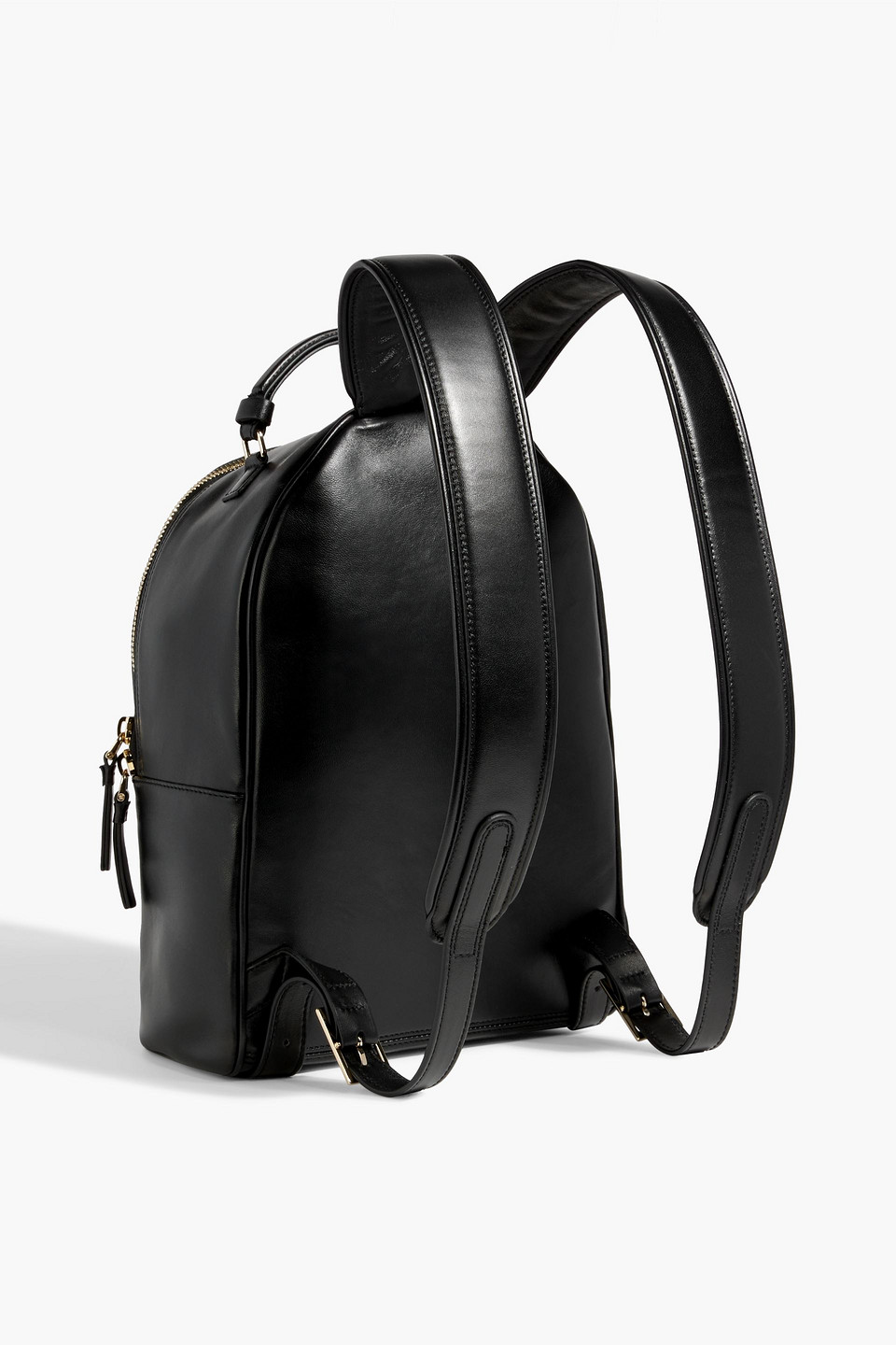 Roger Vivier Choc Buckle-embellished Leather Backpack In Black