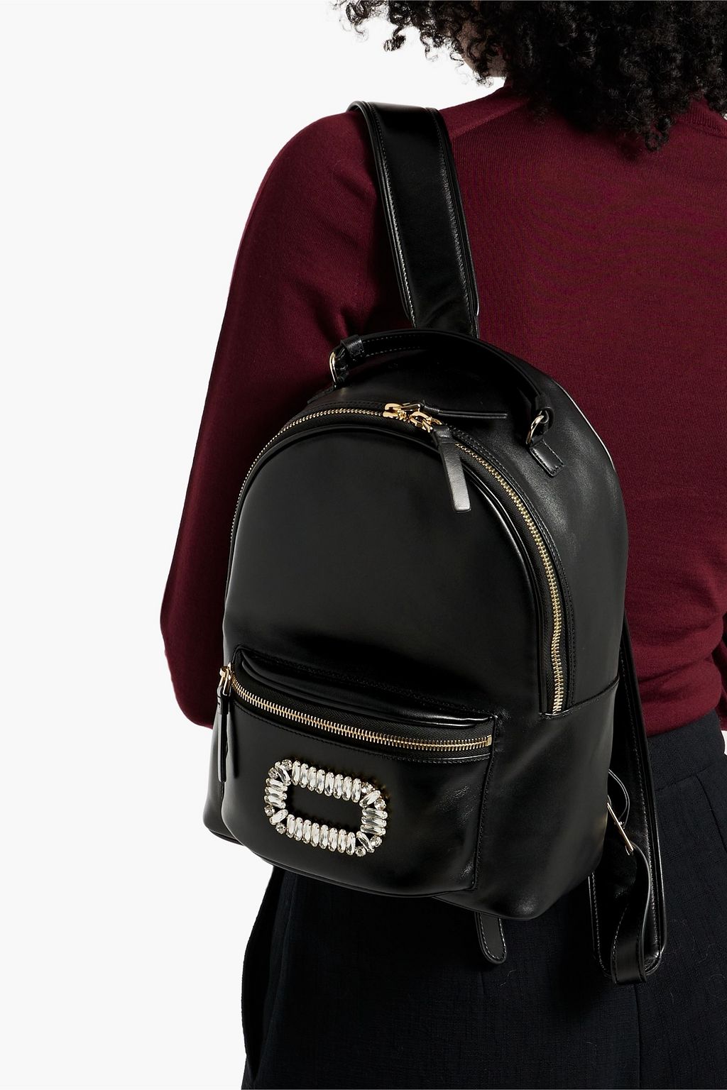 ROGER VIVIER Choc buckle-embellished leather backpack