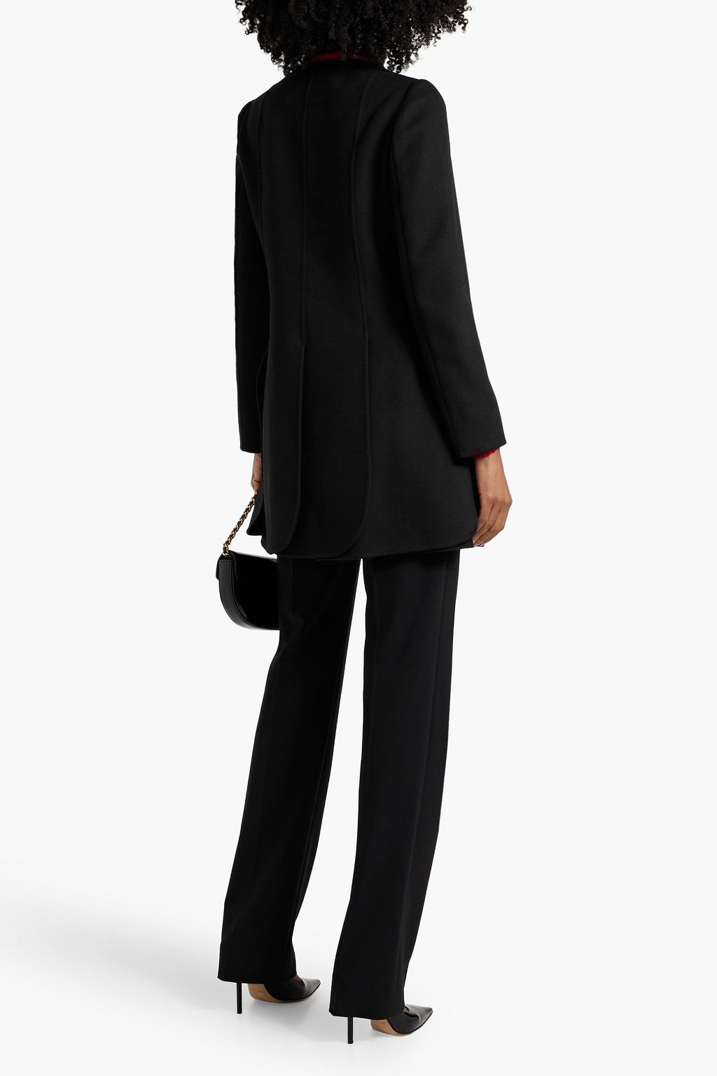 VALENTINO GARAVANI Pleated wool and cashmere-blend felt coat
