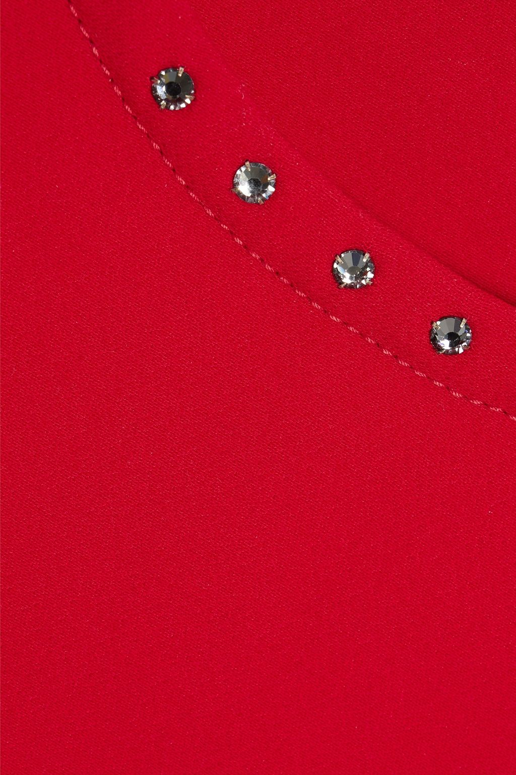 VALENTINO GARAVANI Crystal-embellished wool-crepe top