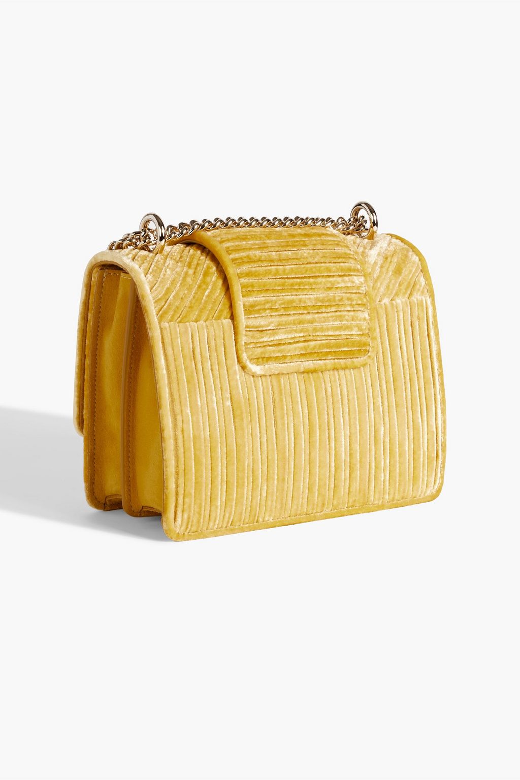ROGER VIVIER Tres Vivier plissé-velvet shoulder bag