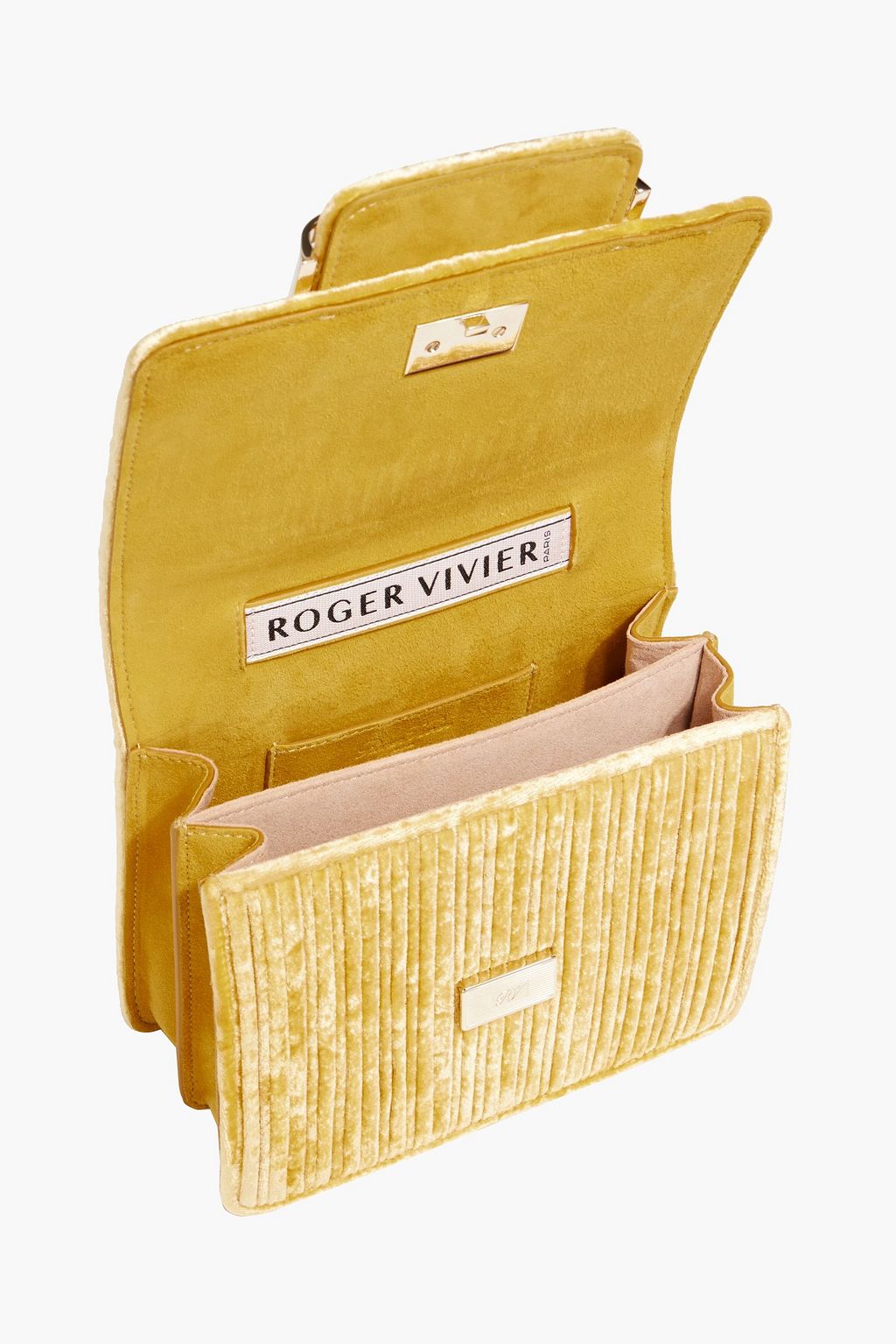ROGER VIVIER Tres Vivier plissé-velvet shoulder bag