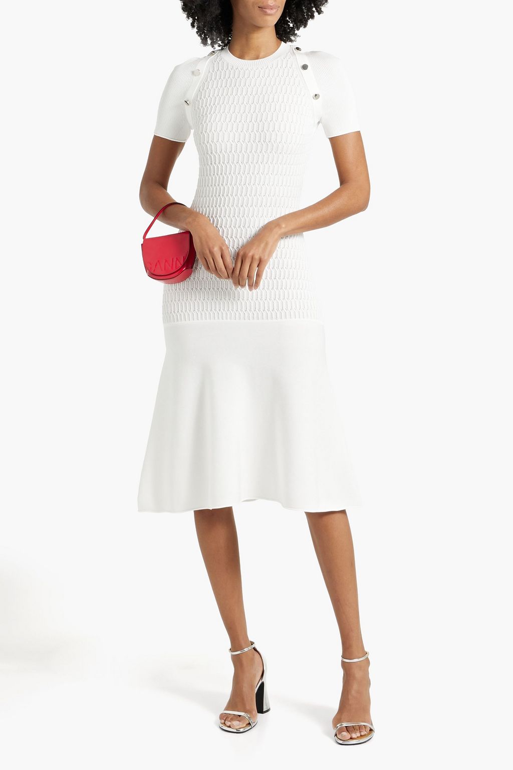 3.1 PHILLIP LIM Button-embellished knitted midi dress