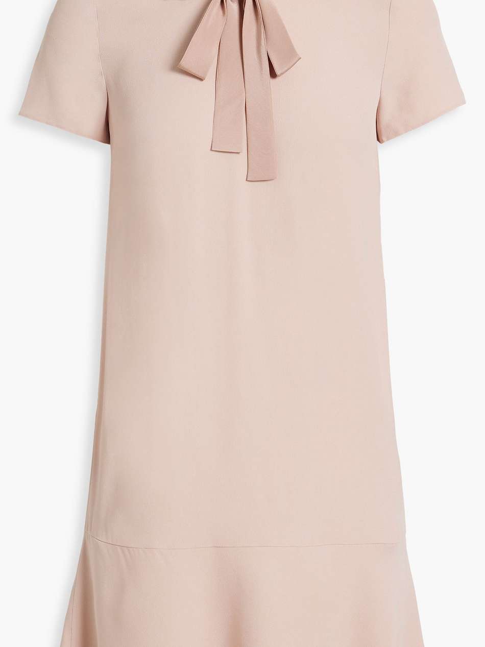 broderie anglaise-trimmed crepe mini dress