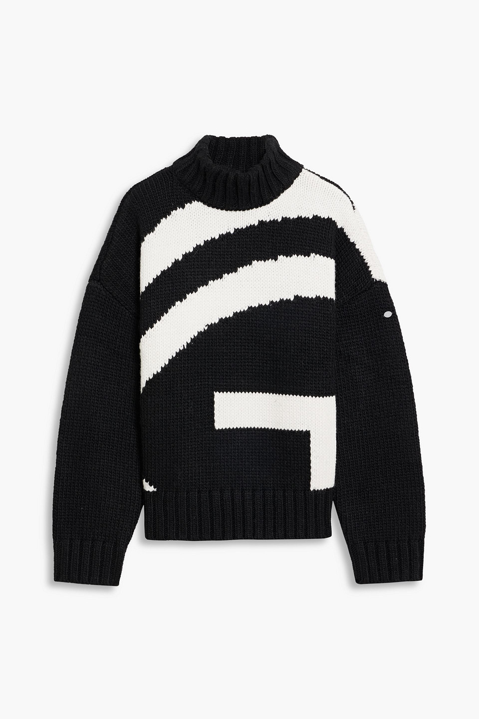 Goldbergh Jacquard-knit Turtleneck Sweater In Black