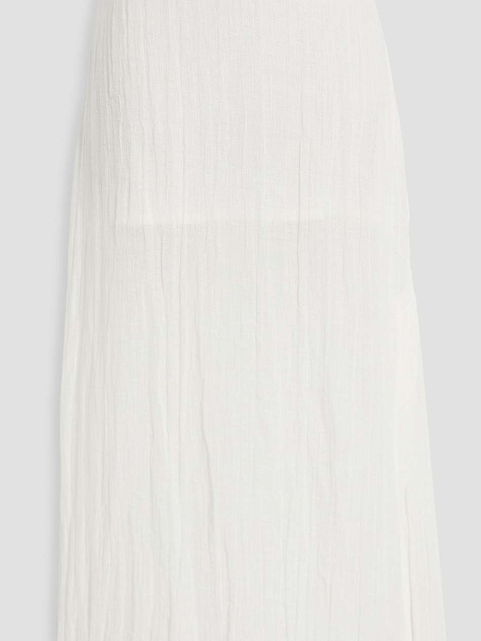 savo cotton and linen-blend gauze midi skirt