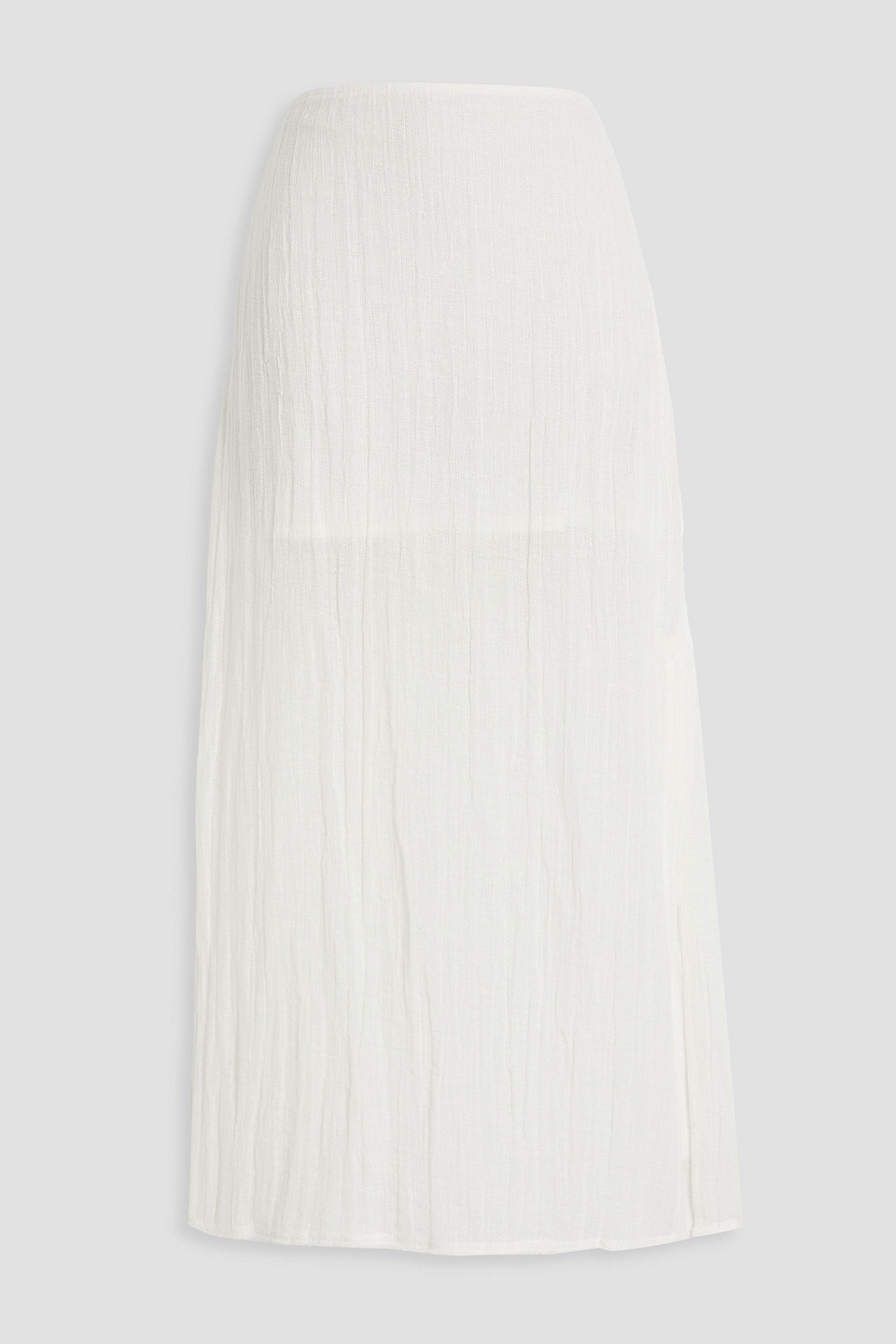 Loulou Studio Savo Cotton And Linen-blend Gauze Midi Skirt In Ivory