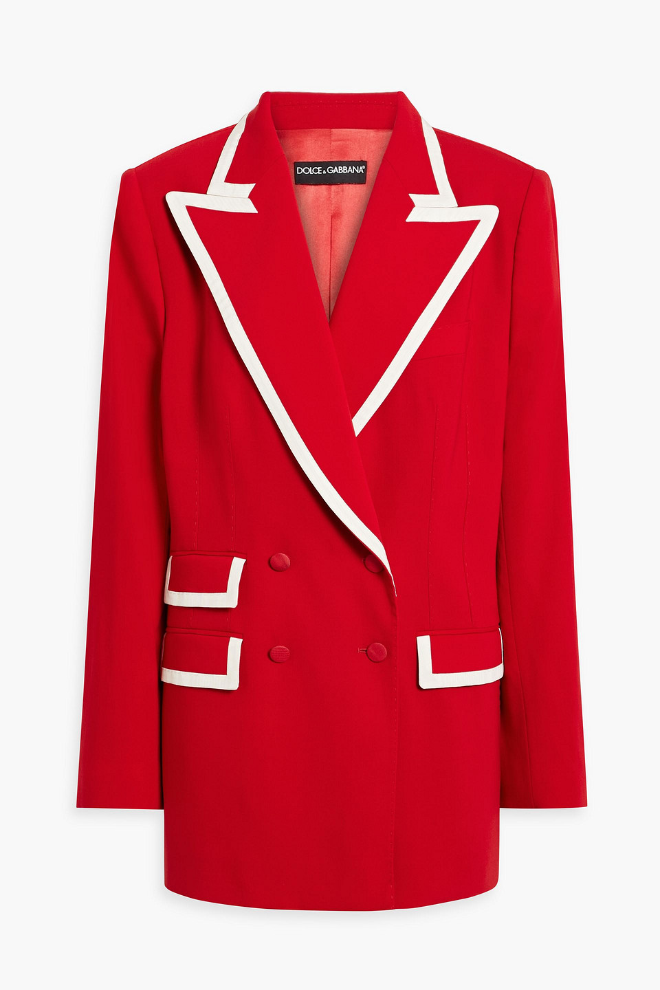 Dolce & Gabbana Double-breasted Wool-blend Blazer In Red