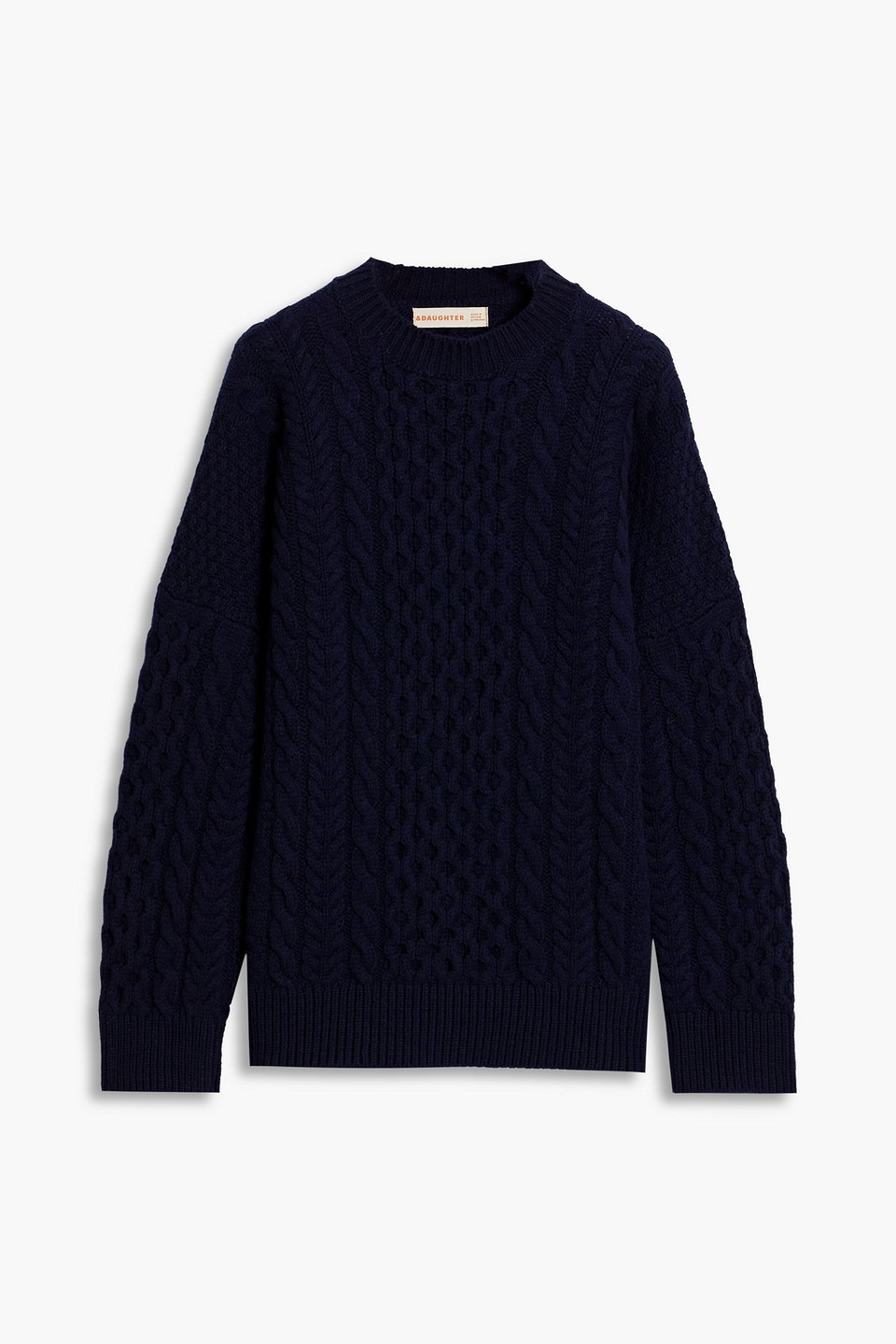 And-daughter Cabel-knit Wool Jumper In Navy