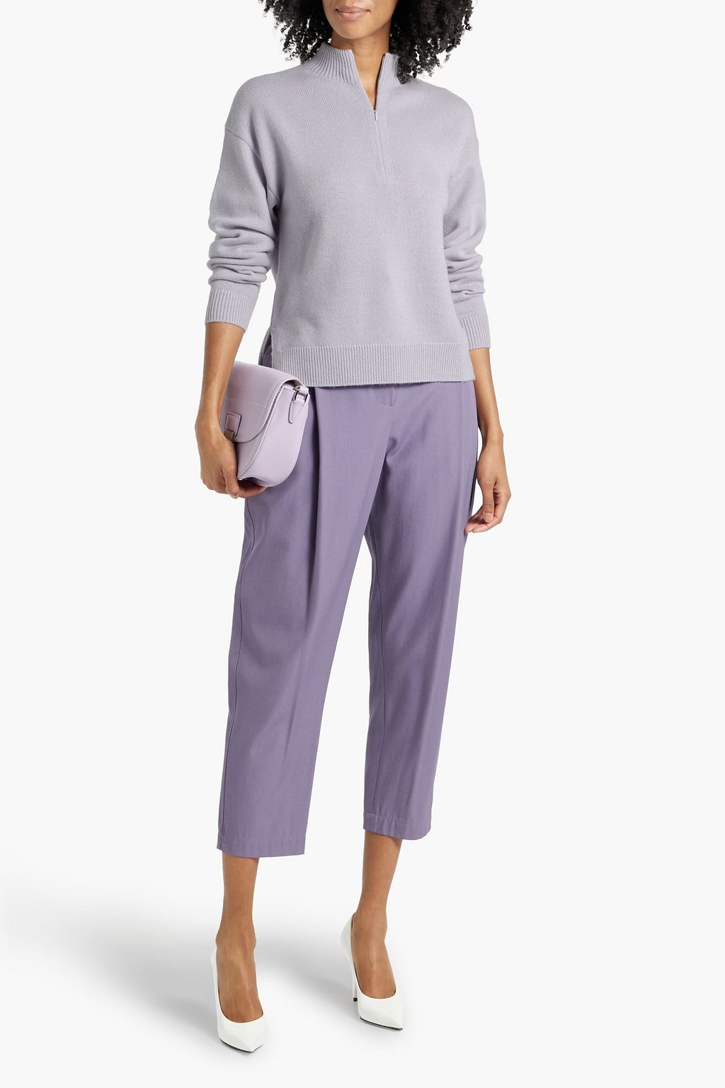 THEORY Wool and cashmere-blend half-zip sweater
