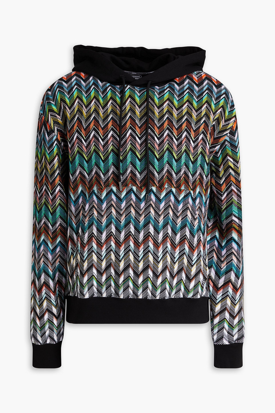 Crochet-knit cotton-blend hoodie