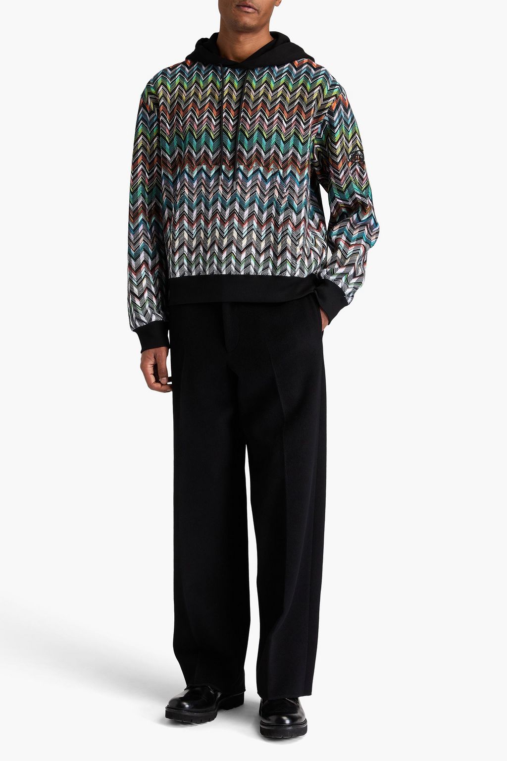MISSONI كنزة هودي من مزيج من القطن بحبكة كروشيه