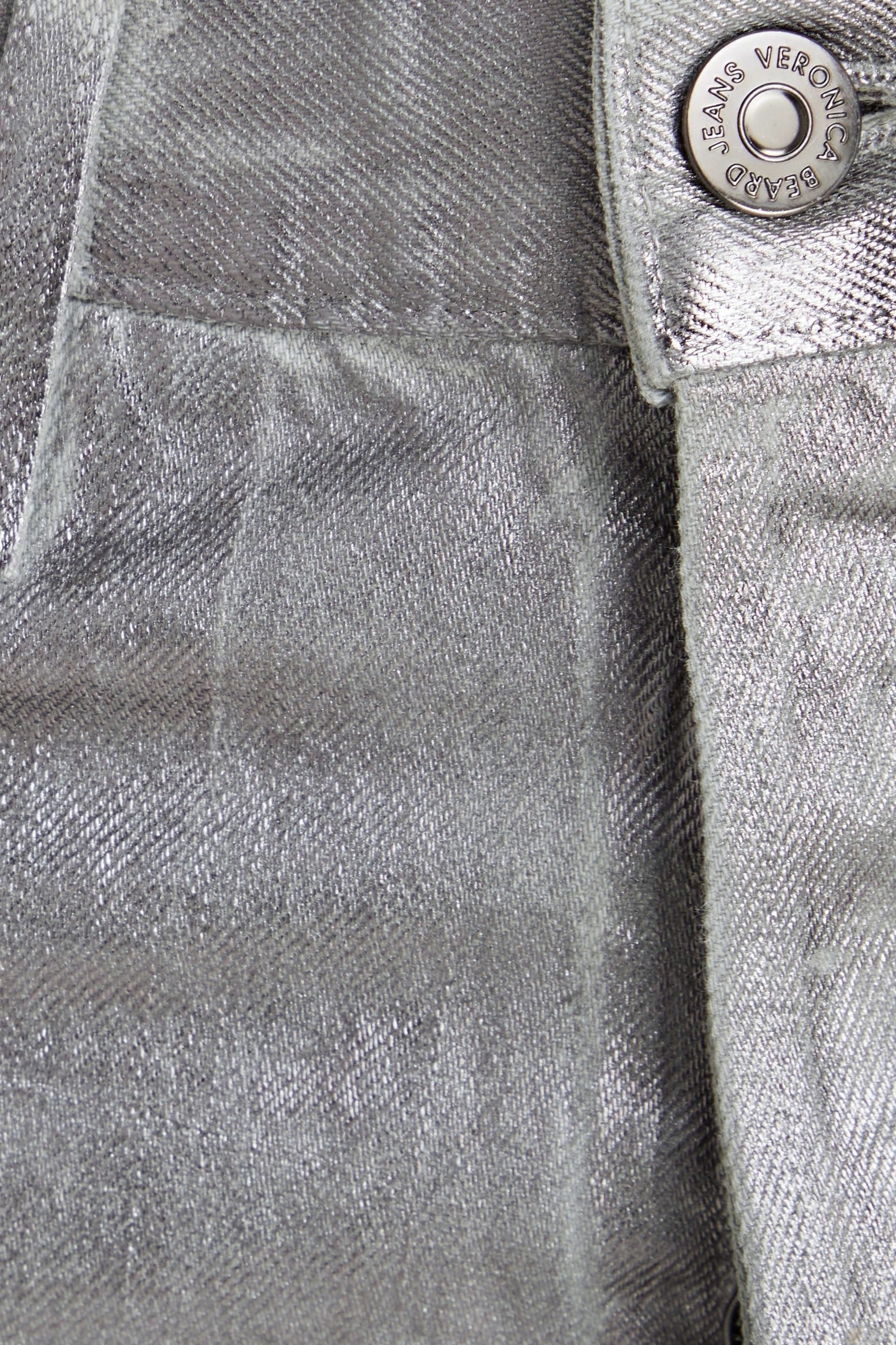 Veronica Beard Daniela coated metallic high-rise straight-leg jeans thumbnail