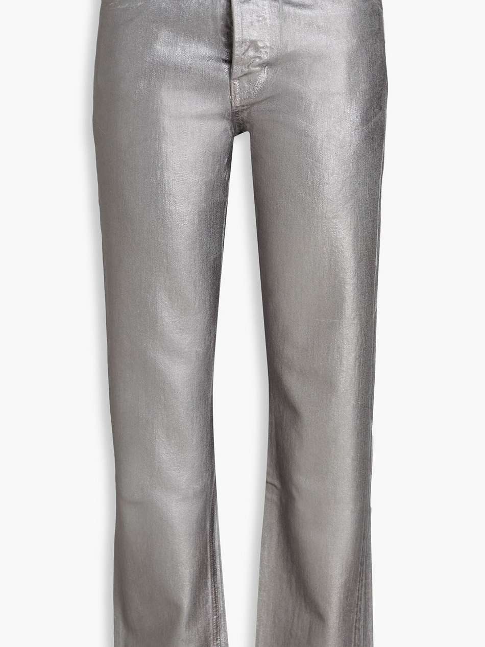 daniela coated metallic high-rise straight-leg jeans