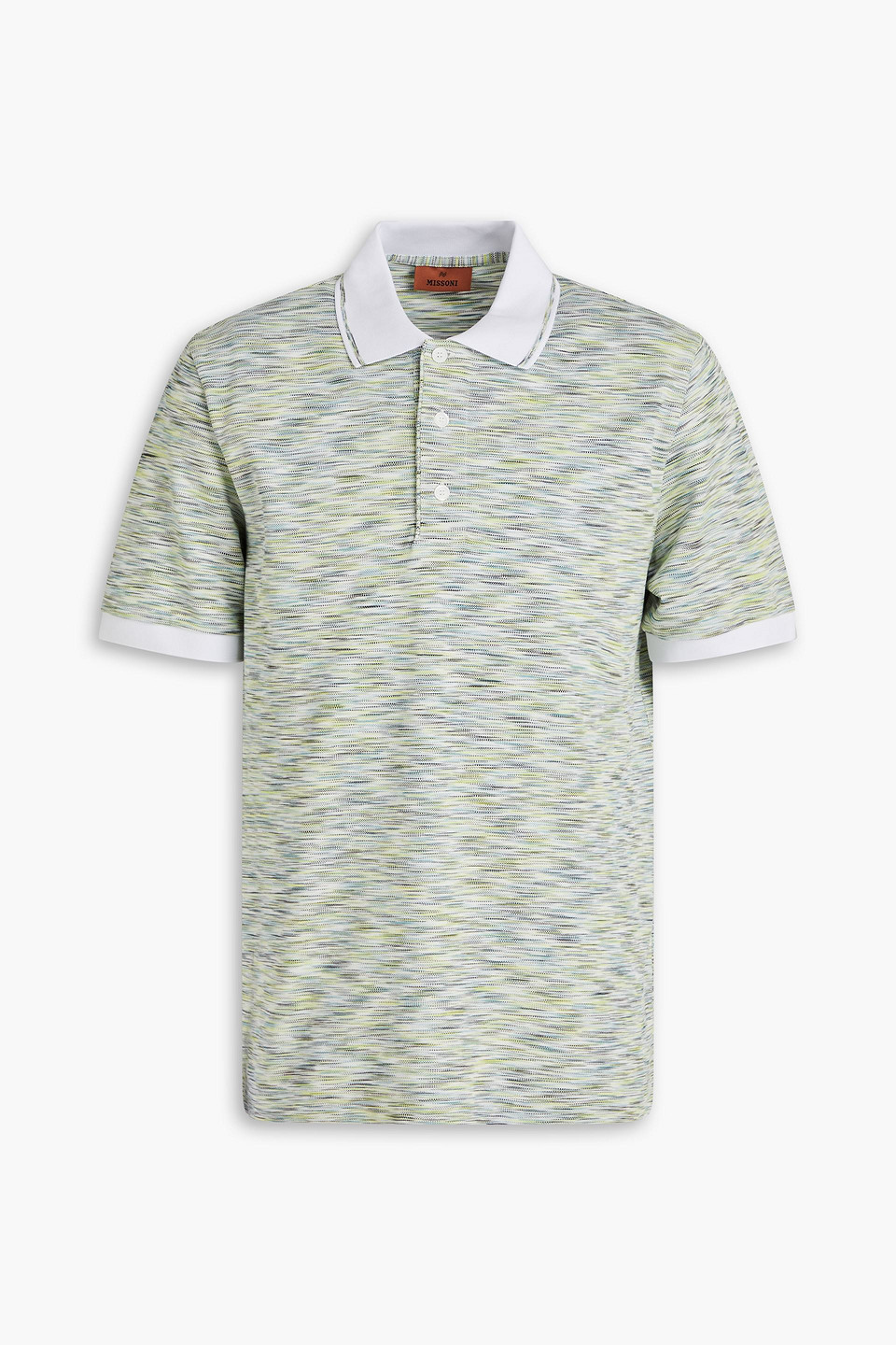 Missoni Space-dyed Cotton Polo Shirt In Chartreuse