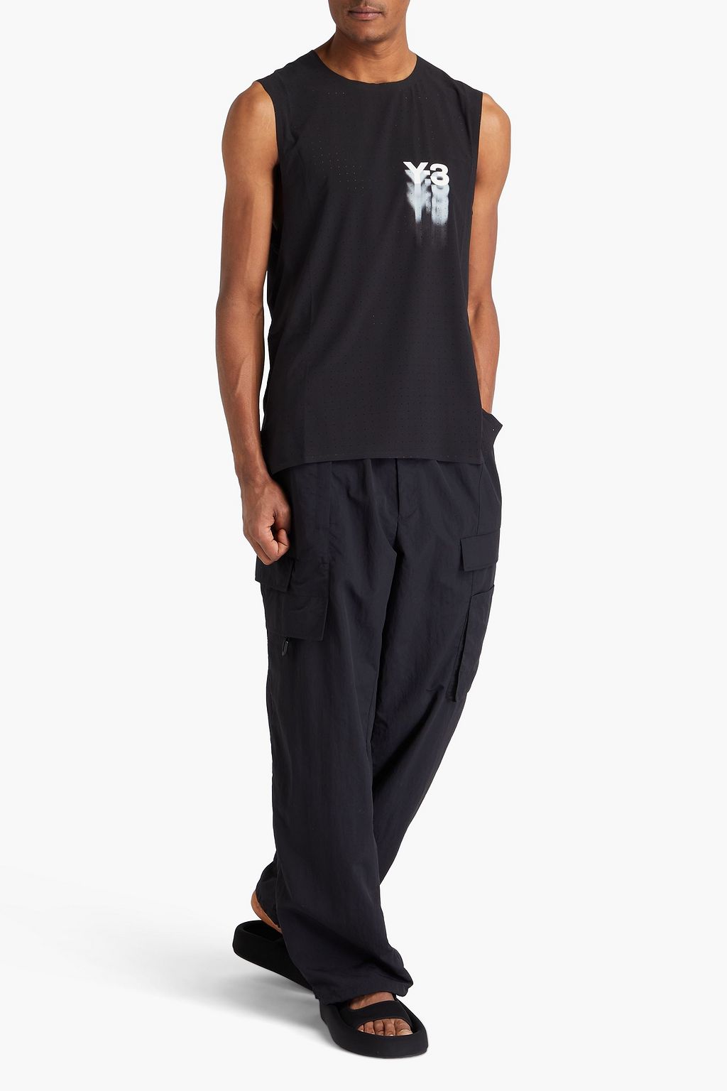 Y-3 Printed stretch-jersey tank