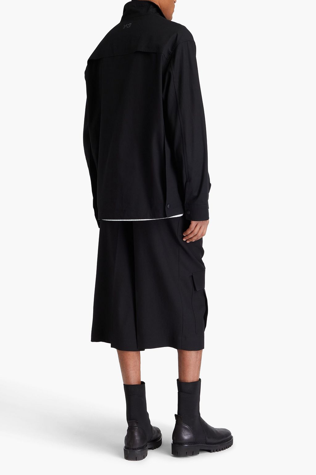 Y-3 아플리케 장식 핀스트라이프 울 혼방 블레이저