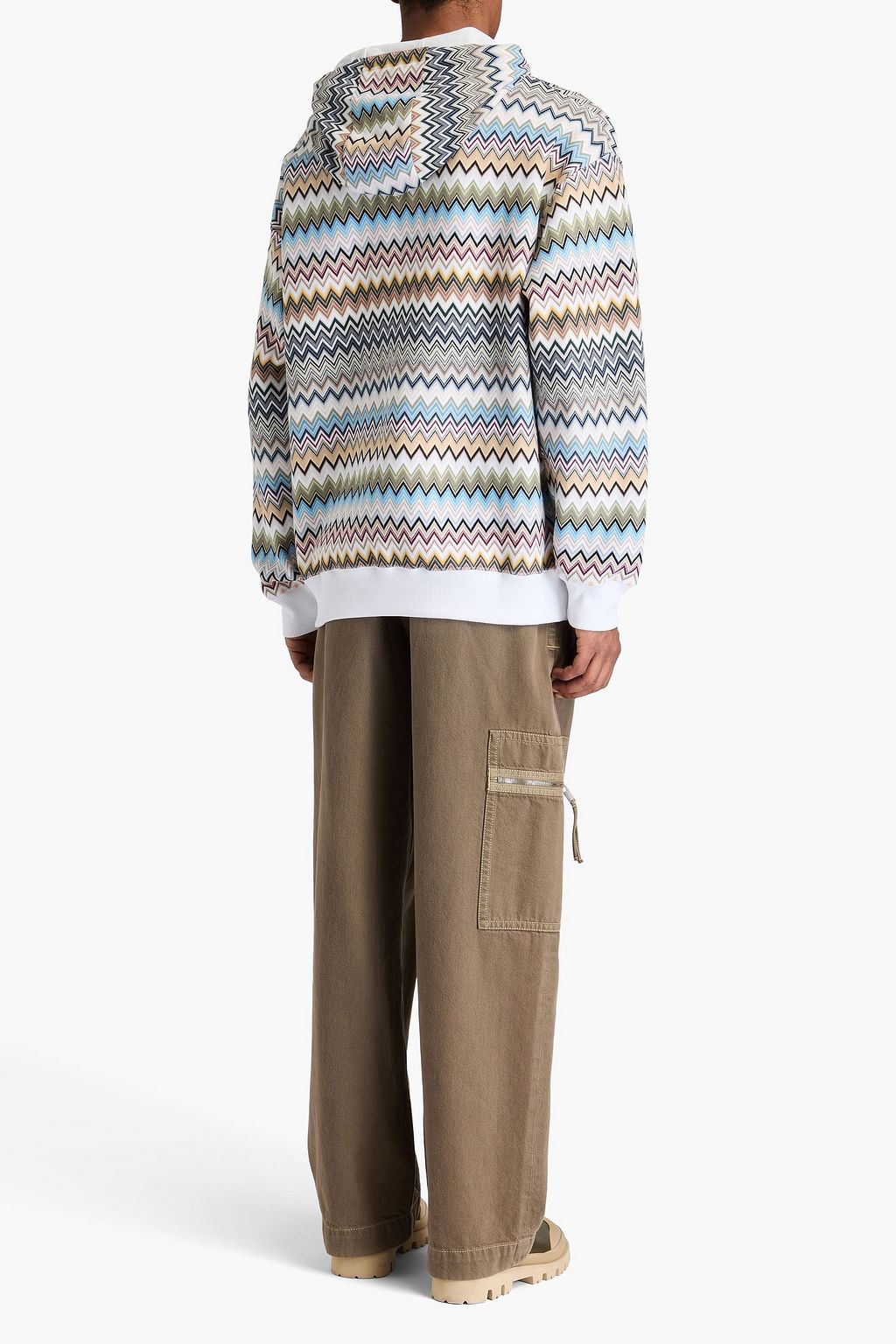 MISSONI كنزة هودي من قطن تيري فرنسي مطاطي