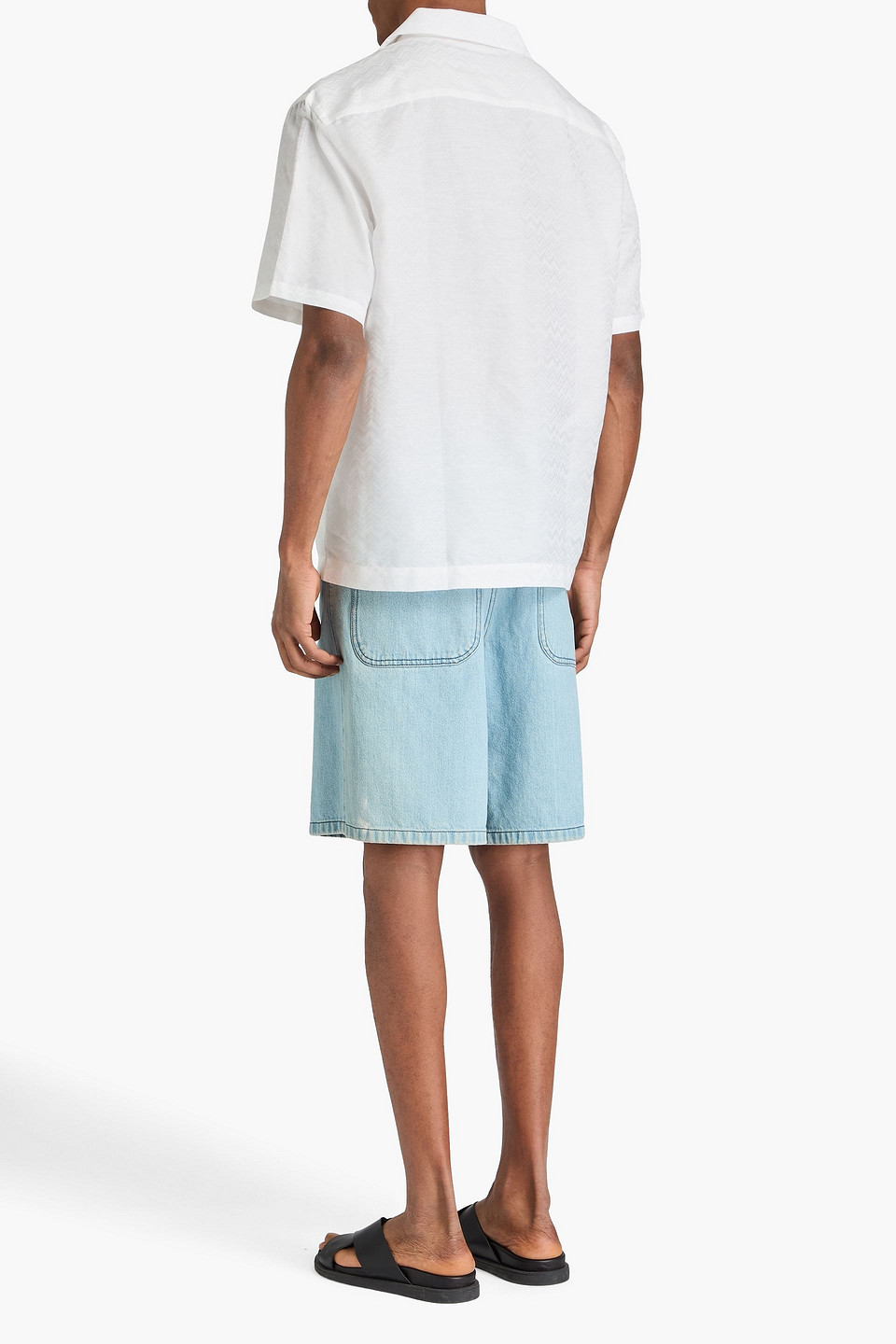 MISSONI COTTON AND LINEN-BLEND JACQUARD SHIRT