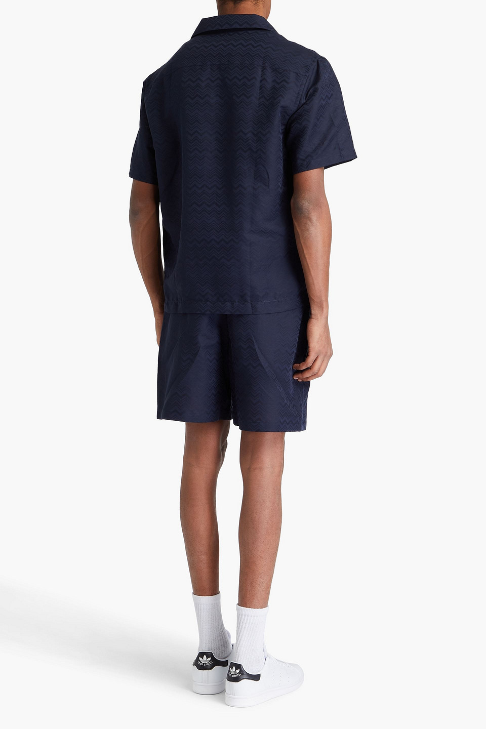 MISSONI COTTON AND LINEN-BLEND JACQUARD SHIRT