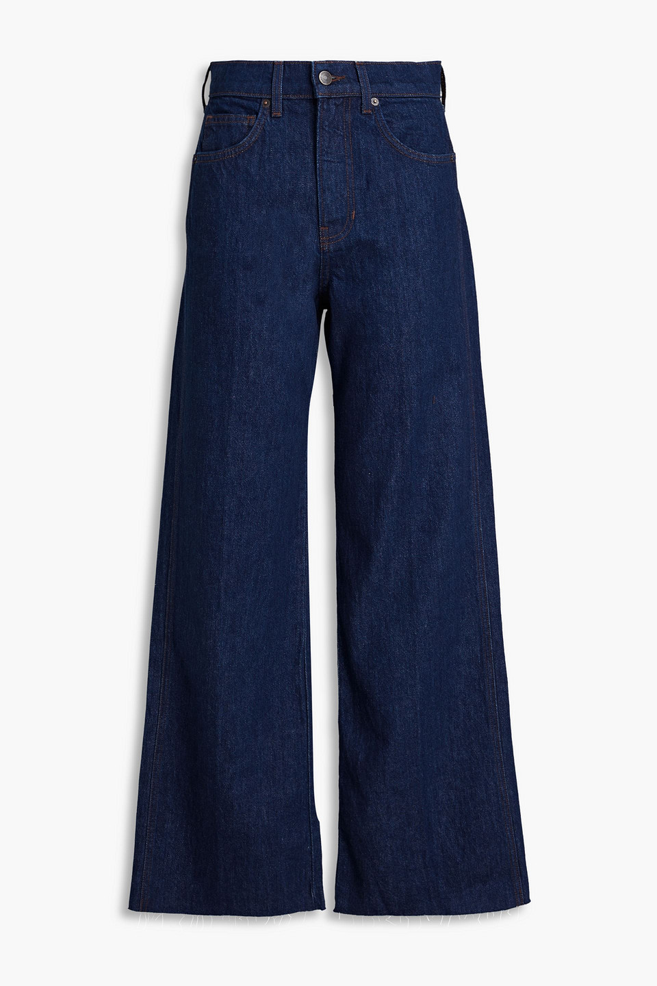 Veronica Beard Taylor High-rise Wide-leg Jeans In Dark Denim