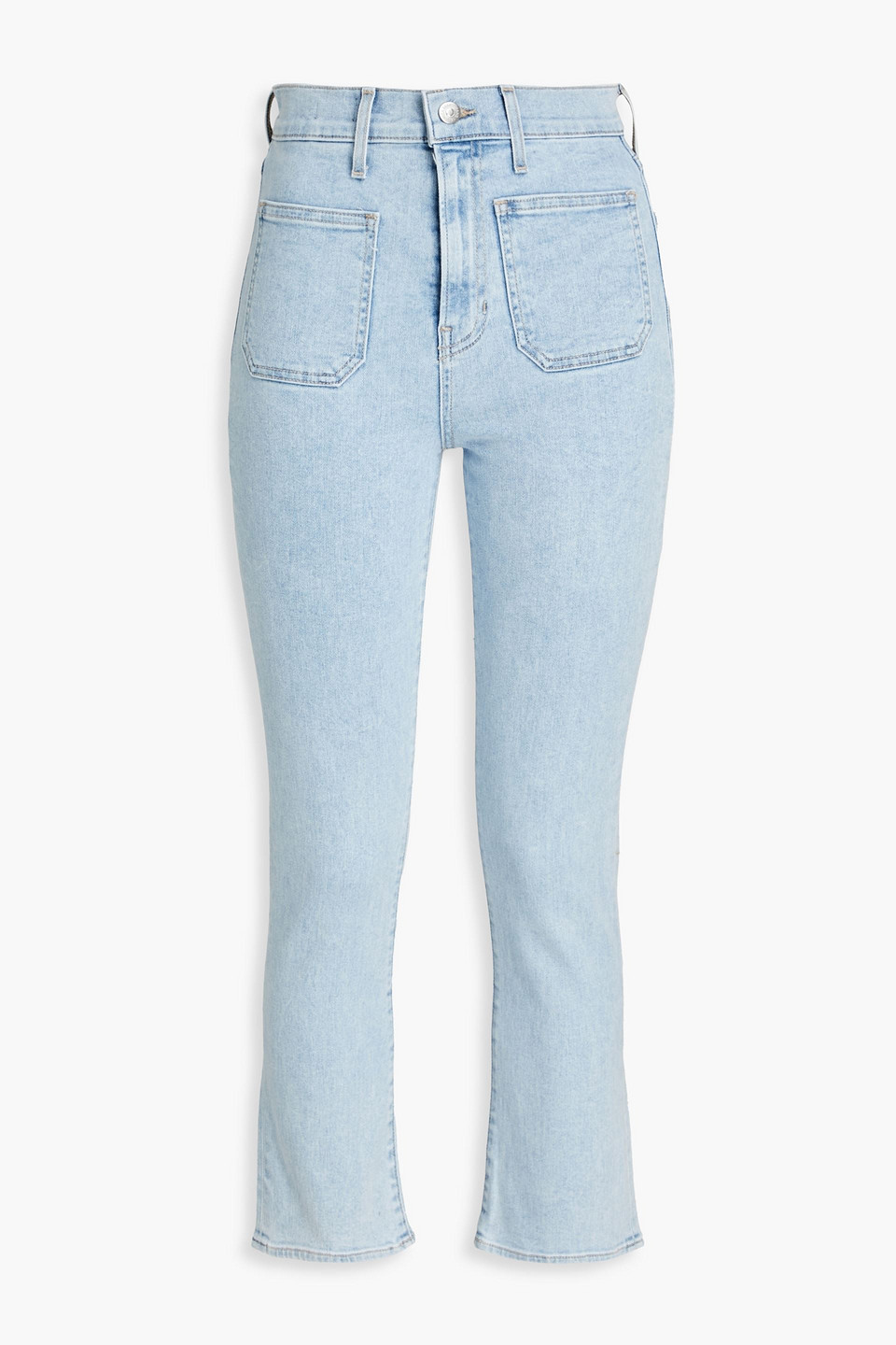 Veronica Beard Carly Cropped High-rise Kick-flare Jeans In Blue