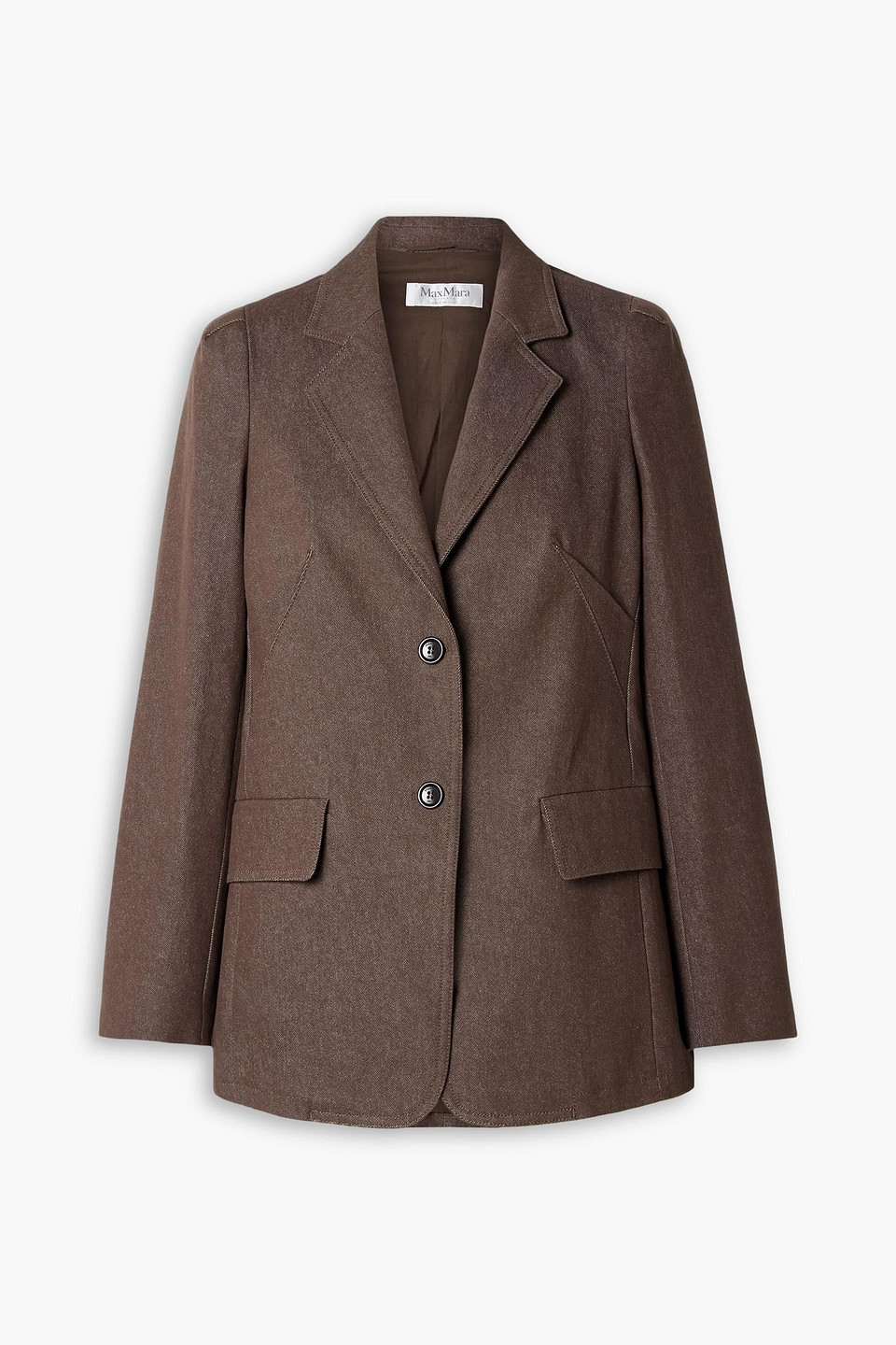 max mara - cotton-twill blazer - brown - it 40