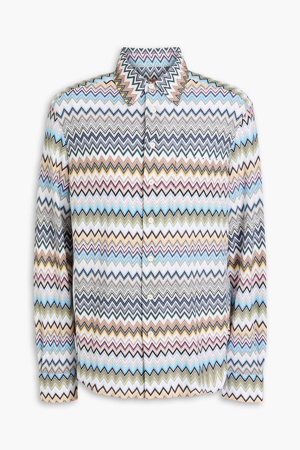 Missoni Cotton Shirt In Sage Green