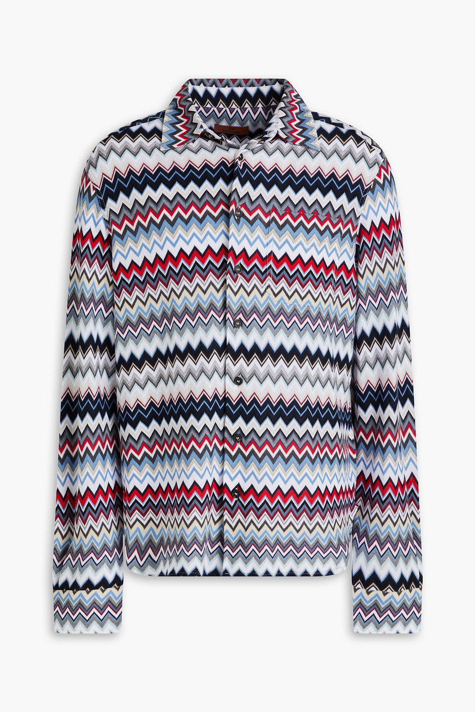 Missoni Crochet-knit Cotton Shirt In Rot