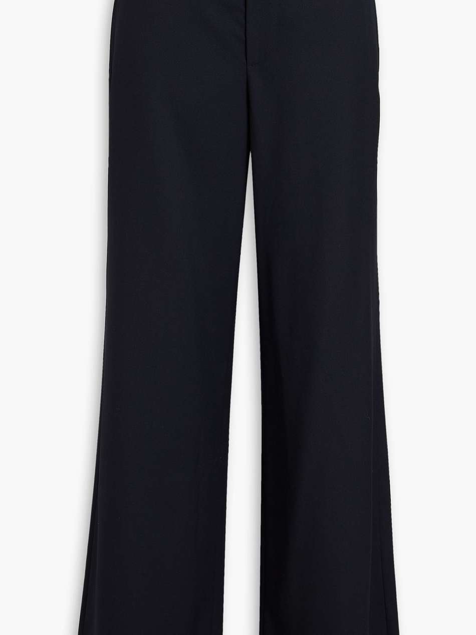 wool-blend twill wide-leg pants