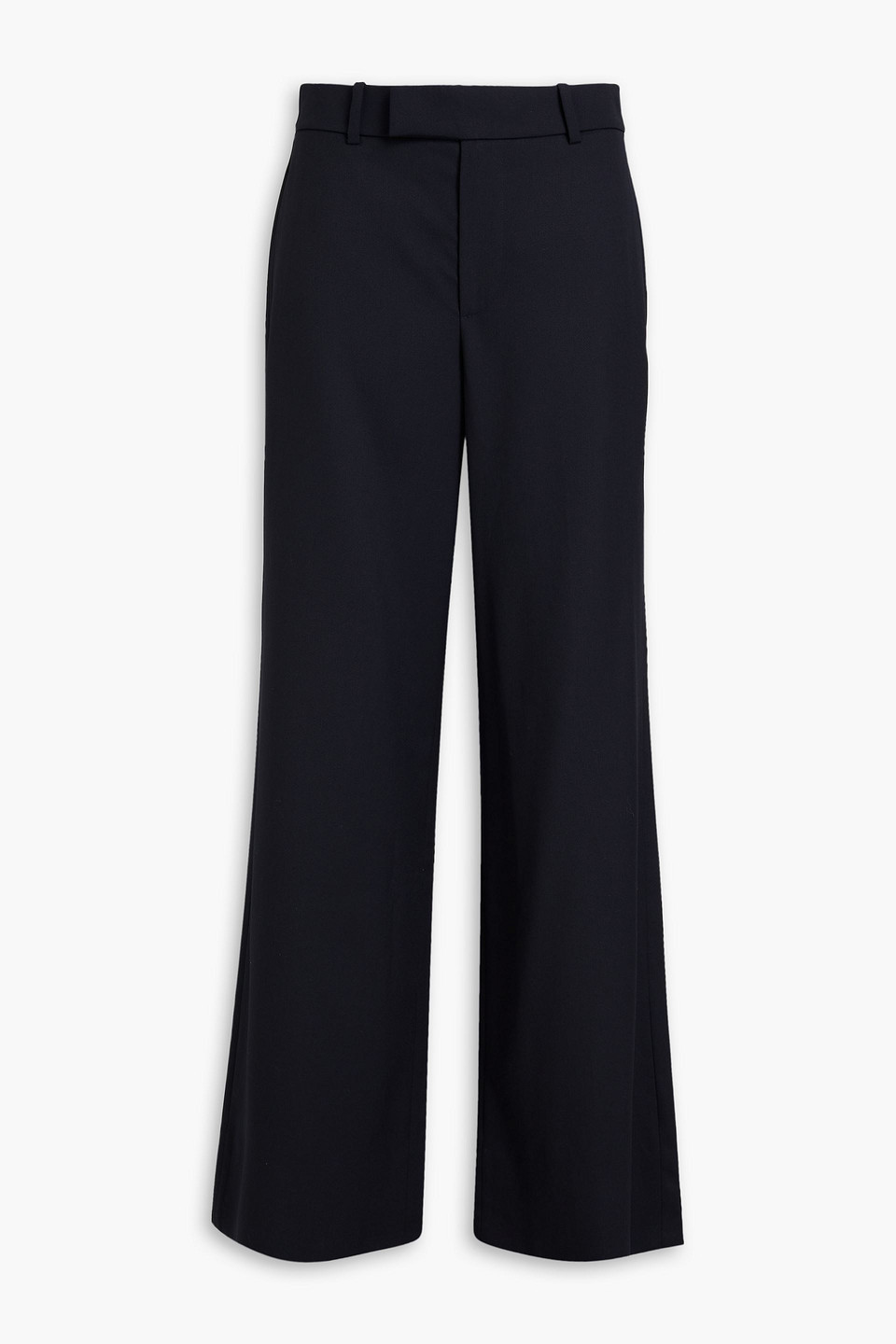Frame Wool-blend Twill Wide-leg Trousers In Nachtblau