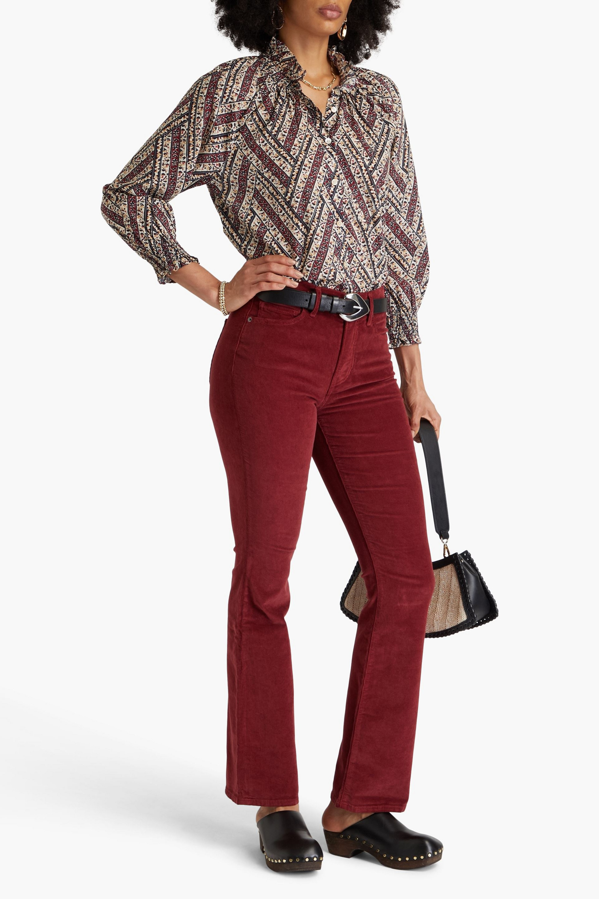 Veronica Beard Cameron cotton-blend corduroy bootcut pants