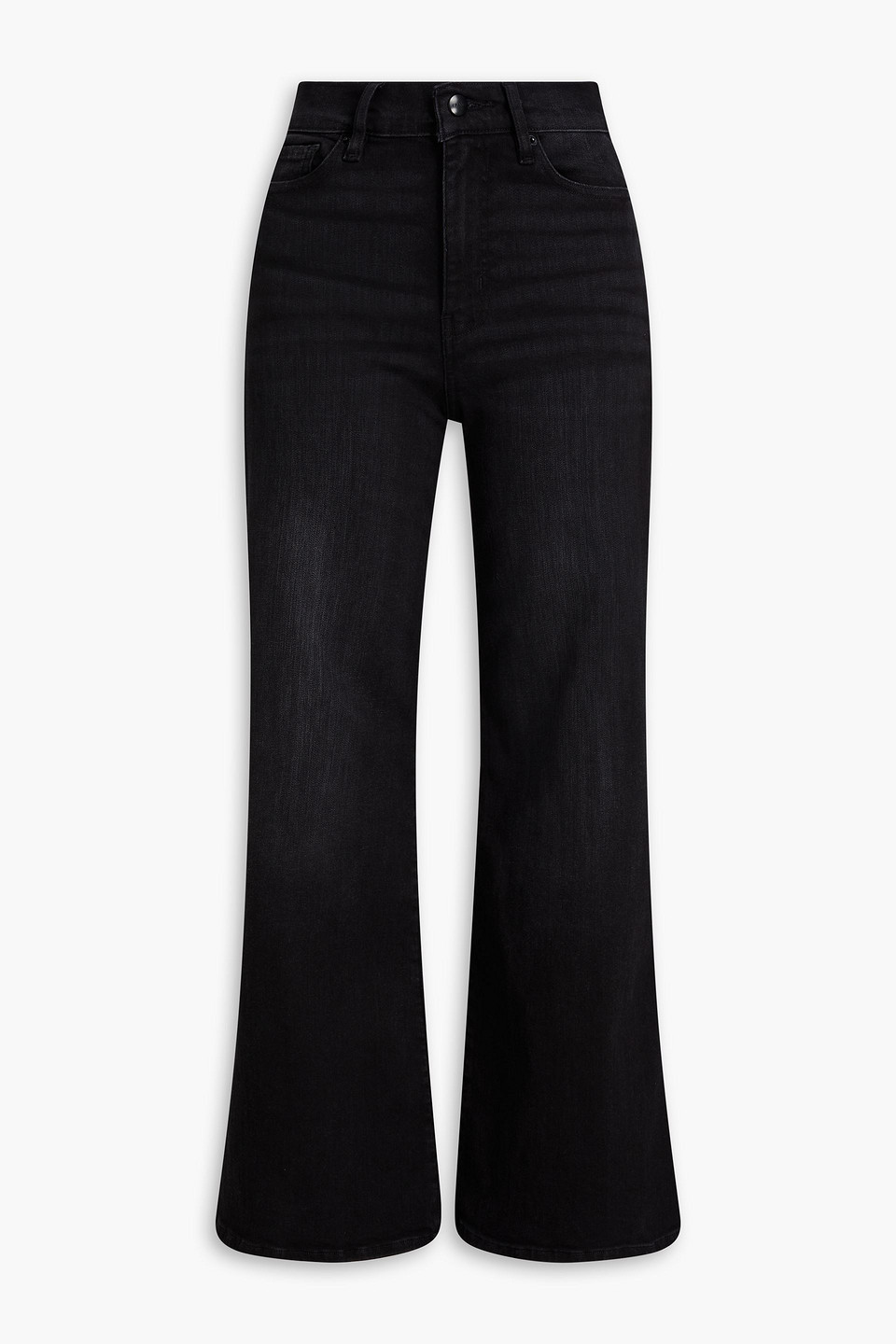 Frame Le Crop Palazzo High-rise Wide-leg Jeans In Schwarz