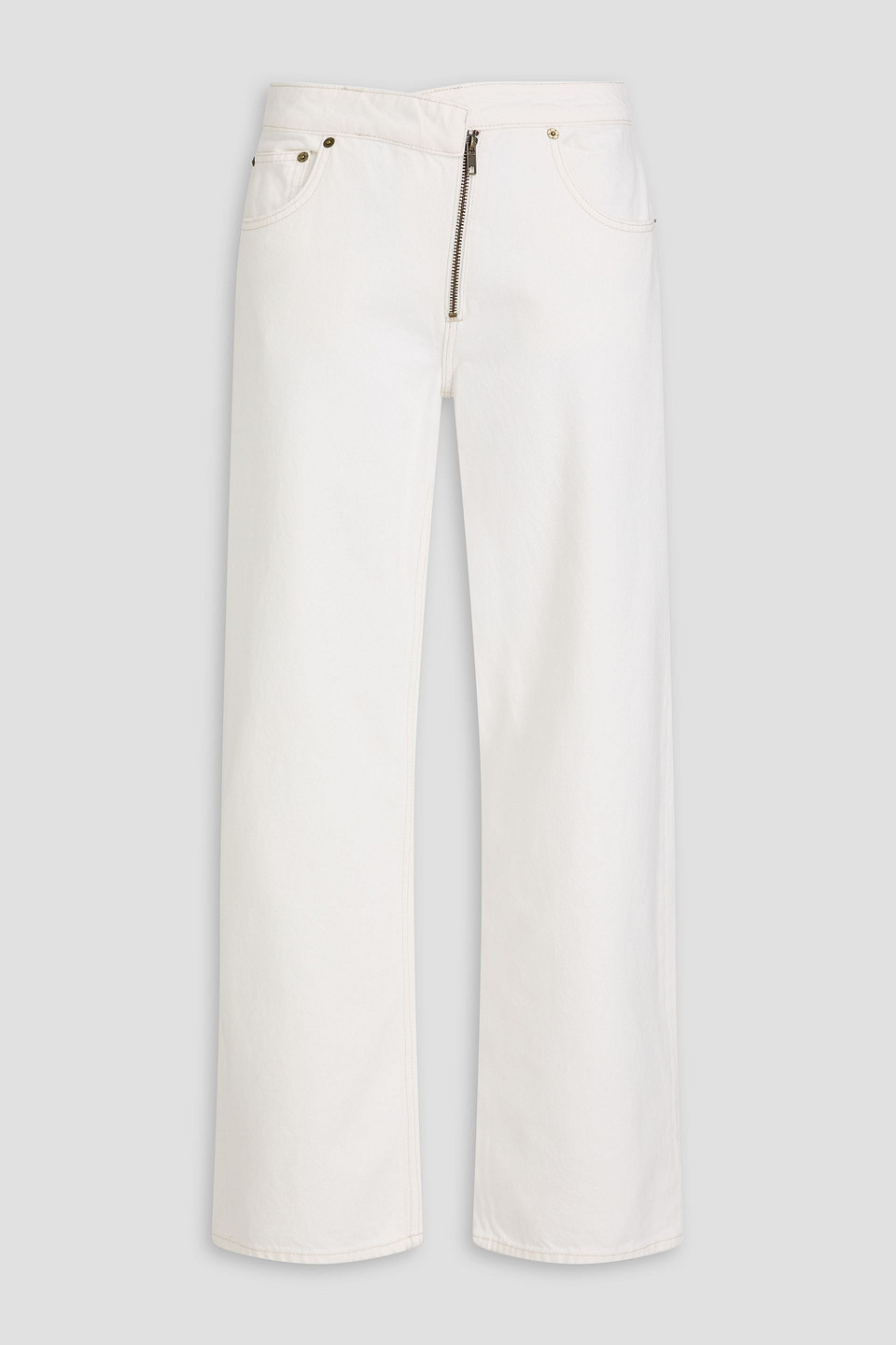 FRAME ZIP-DETAILED HIGH-RISE BARREL-LEG JEANS