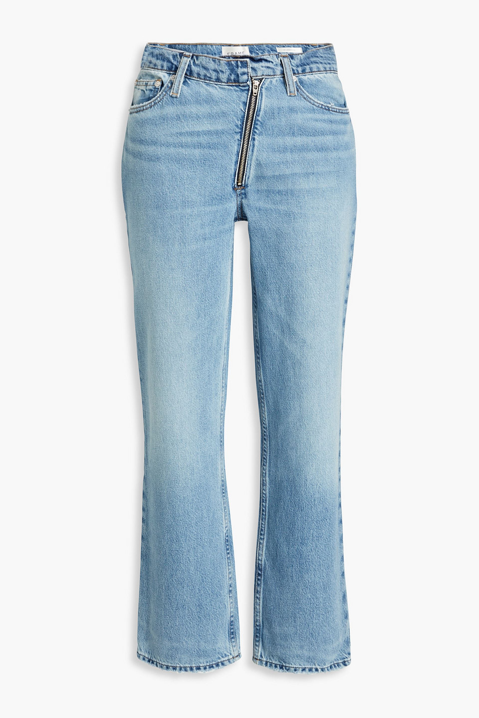 Frame Le Jane Cropped High-rise Straight-leg Jeans In Hellblauer Denim