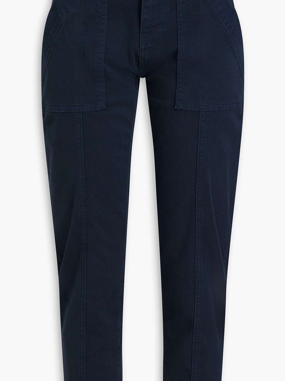 easy trapunto stretch cotton-twill slim-leg pants