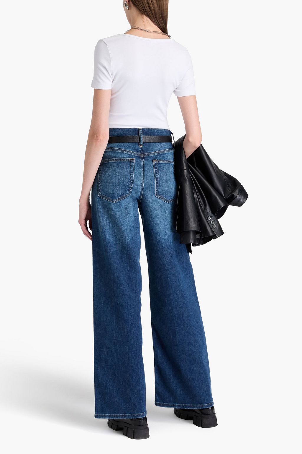 FRAME Le Slim Palazzo high-rise wide-leg jeans