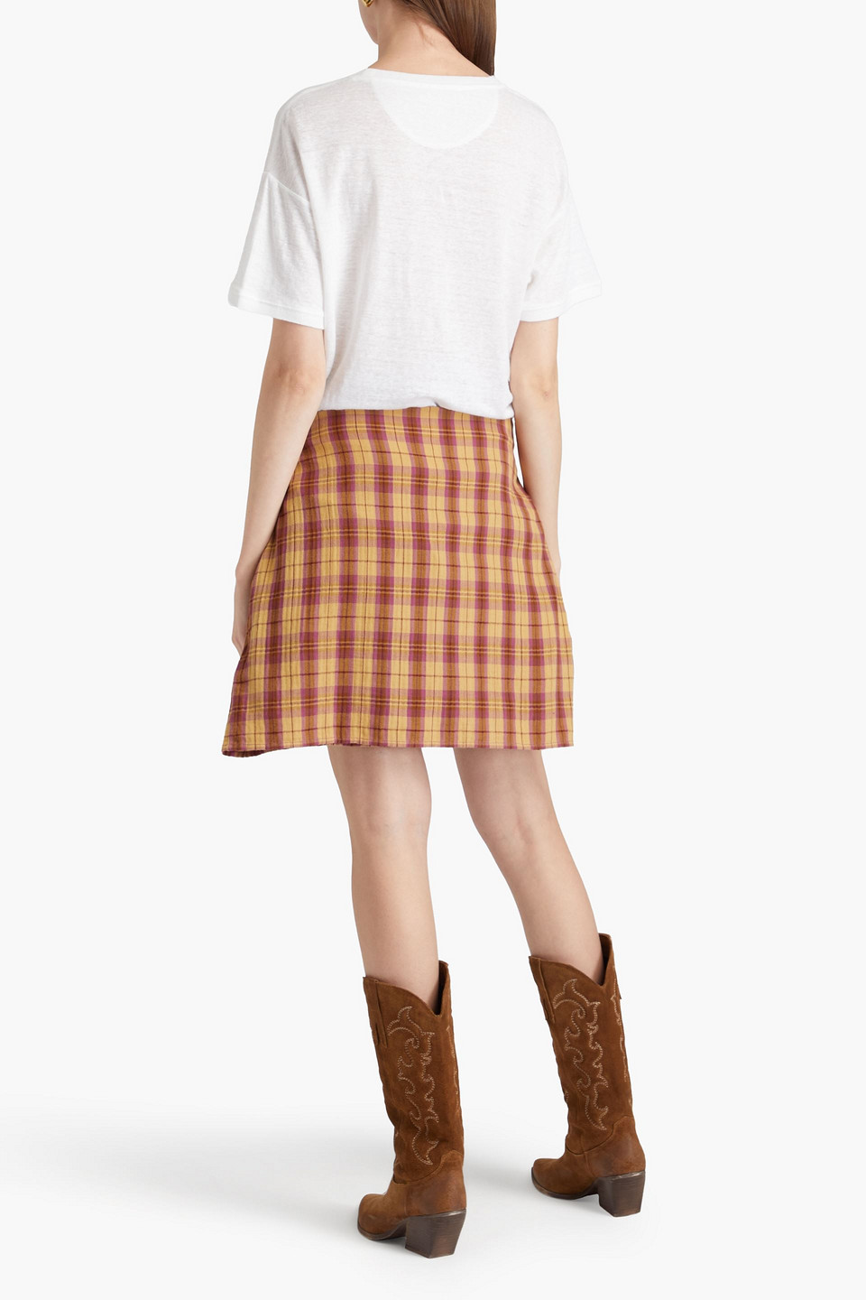 Frame Ribbed Stretch-modal T-shirt In White