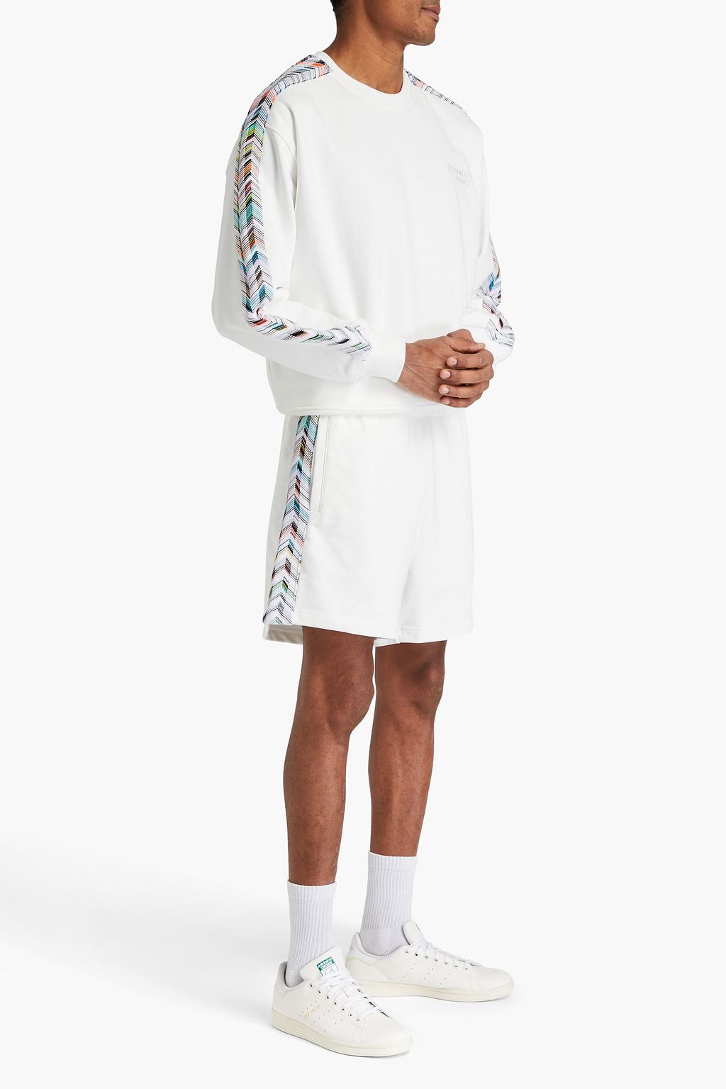 MISSONI 니트 트리밍 프렌치 코튼 테리 드로스트링 쇼츠