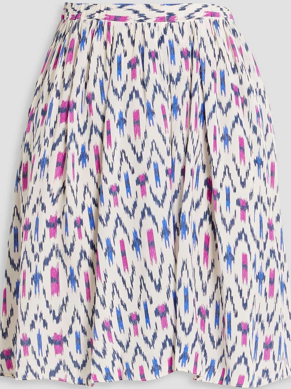 assia printed crepe de chine mini skirt