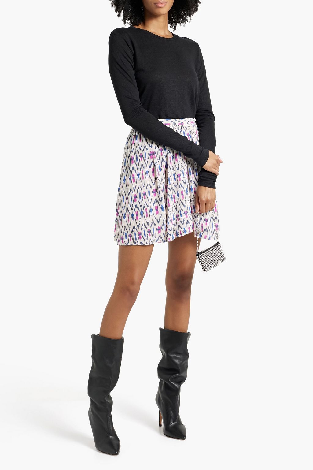 MARANT ÉTOILE Assia printed crepe de chine mini skirt